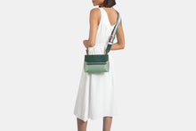 Load image into Gallery viewer, Stylist Belt Bag - Bottle Green/Sage with Salmon Edge
