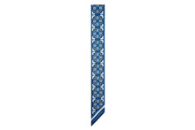 Load image into Gallery viewer, Silk Skinny Scarf - Maze Print Blue