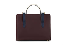 Load image into Gallery viewer, The Strathberry Midi Tote - Burgundy/Navy/Vanilla