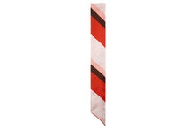 Load image into Gallery viewer, Silk Skinny Scarf - Patchwork Stripe Pink