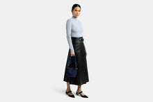 Load image into Gallery viewer, Lana Nano Bucket Bag - Navy/Electric Blue Shearling/Alice Blue