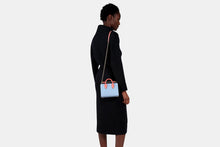 Load image into Gallery viewer, The Strathberry Nano Tote - Sky Blue/Salmon
