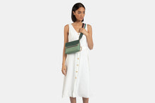 Load image into Gallery viewer, Stylist Belt Bag - Bottle Green/Sage with Salmon Edge
