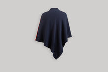 Load image into Gallery viewer, Cashmere Poncho - Striped Navy
