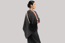 Load image into Gallery viewer, Cashmere Poncho - Striped Grey

