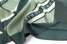Load image into Gallery viewer, Silk Square Scarf - Stripe Green
