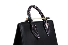 Load image into Gallery viewer, Silk Skinny Scarf - Pearl Print Black
