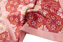 Load image into Gallery viewer, Silk Square Scarf - Maze Print Pink
